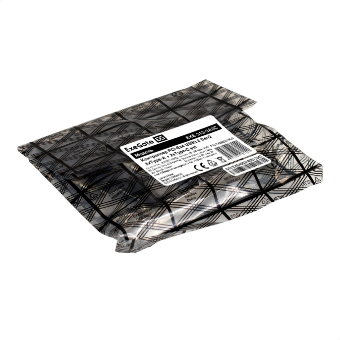 Контроллер ExeGate EXE-313-3A2C EX298301RUS PCI-E x4 v3.0, USB3.2 Gen2 3xType-A + 2xType-C ext., SuperSpeed+ скорость до 10 Гбит/с, разъем доп.питания, ASMedia Chipset ASM3142
