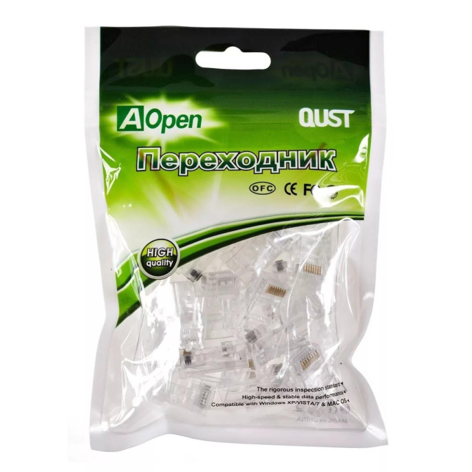 Aopen Коннектор RJ-45 8P8C CAT 5Е упаковка 20 шт. iOpen Aopen/Qust ANM005-1/20