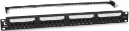 Cabeus PL2-24-Cat.5e-Dual IDC Патч-панель 19" (1U), 24 порта RJ-45, категория 5e, Dual IDC, с задним кабельным организатором