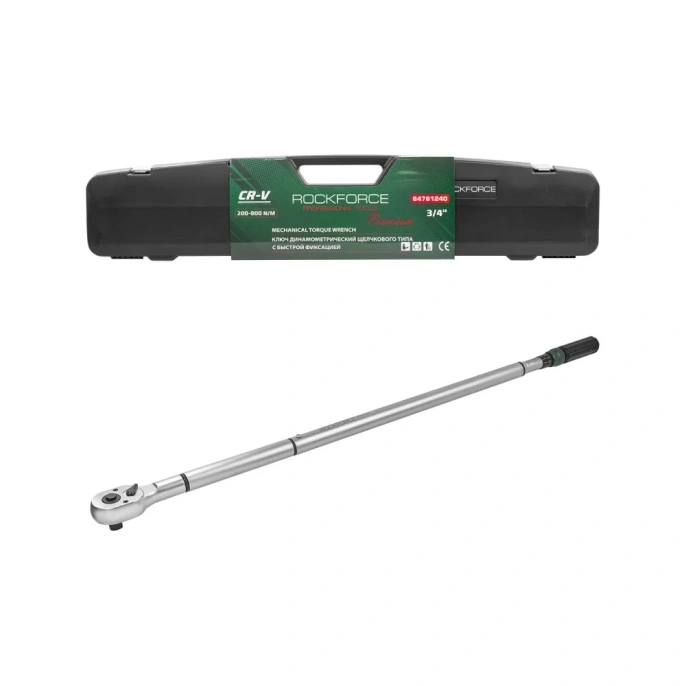 Ключ динамометрический щелчкового типа Rockforce Premium 200-800 Н·м, 3/4 RF-64761240 Premium(48616)