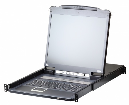 KVM консоль ATEN 19" 1-Local/Remote Share Access 8-Port PS/2-USB VGA Single Rail LCD KVM over IP switch CL5708IN-ATA-RG