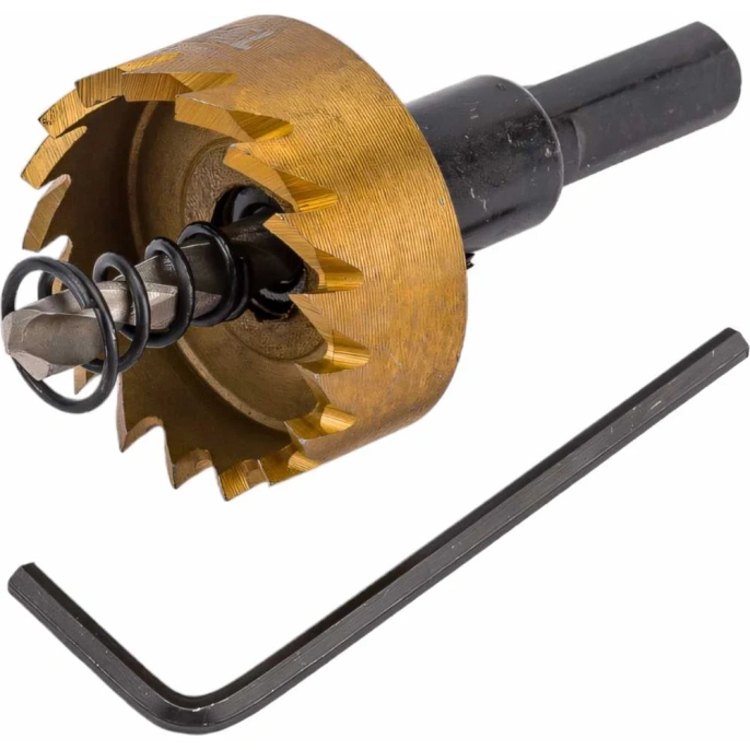 Коронка HSS с нитридтитановым покрытием по металлу 30 мм DENZEL 724108