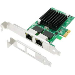 ORIENT XWT-INT82L2PE, Сетевая карта PCI-Ex1 v1.0a 2xRJ45 Gigabit Ethernet, Intel 82571GB chipset, 1 Гбит/с, 2 планки крепления в комплекте 31282