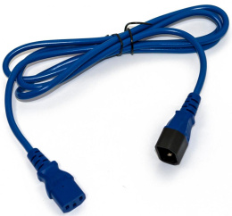 Сетевой кабель Hyperline PWC-IEC13-IEC14-5.0-BL питания монитор-компьютер IEC 320 C13 - IEC 320 C14 3x1.0 , 10A, прямая вилка, 5м, цвет синий ПВС-АП-3*1,0-250-C13C14-10-5,0 ГОСТ 30851.1-2002 МЭК 60320-1:1994