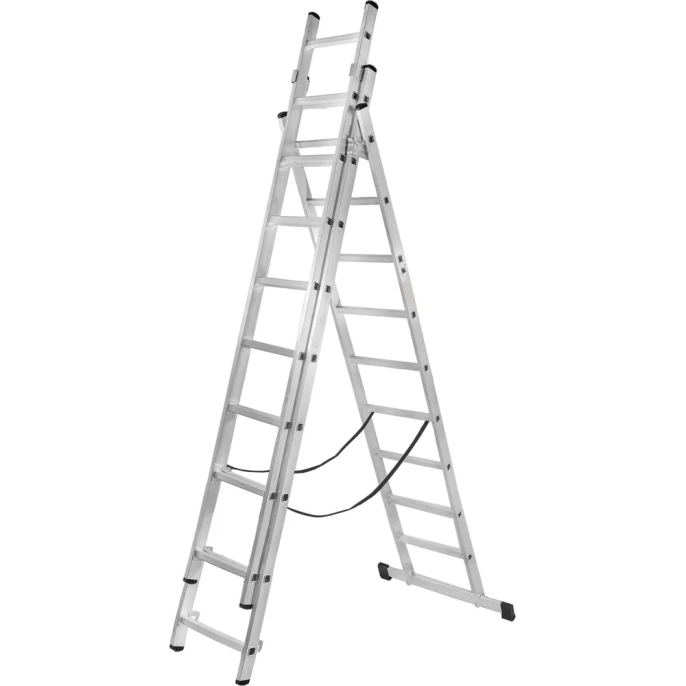 Алюминиевая трёхсекционная лестница Вихрь ЛА 3х10 73/5/1/17