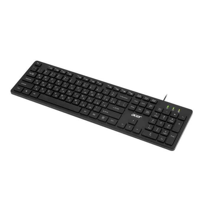 Клавиатура Acer OKW122, проводная, USB, мембранная, черный [zl.kbdee.00c]