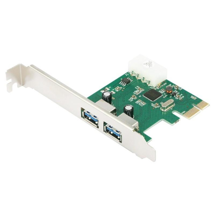 ORIENT AM-3U2PE, Контроллер PCI-Ex1, USB 3.0 2-port ext, ASM1042 chipset, разъем доп.питания, oem 31149