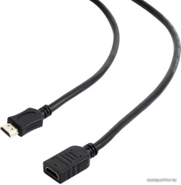 Удлинитель кабеля HDMI Cablexpert CC-HDMI4X-6, 1.8м, v2.0, 19M/19F, черный, позол.разъемы, экран, пакет