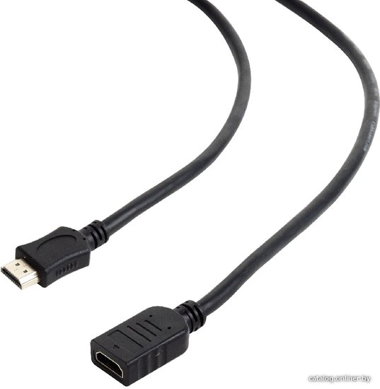 Удлинитель кабеля HDMI Cablexpert CC-HDMI4X-6, 1.8м, v2.0, 19M/19F, черный, позол.разъемы, экран, пакет