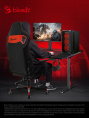 Стол игровой BLOODY BD-TB301, с регулировкой высоты, электропривод, ЛДСП, карбон