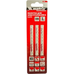 Полотно по дереву T344D 3 шт; 132х110 мм; шаг 4 мм; HCS для электролобзика MATRIX 78221