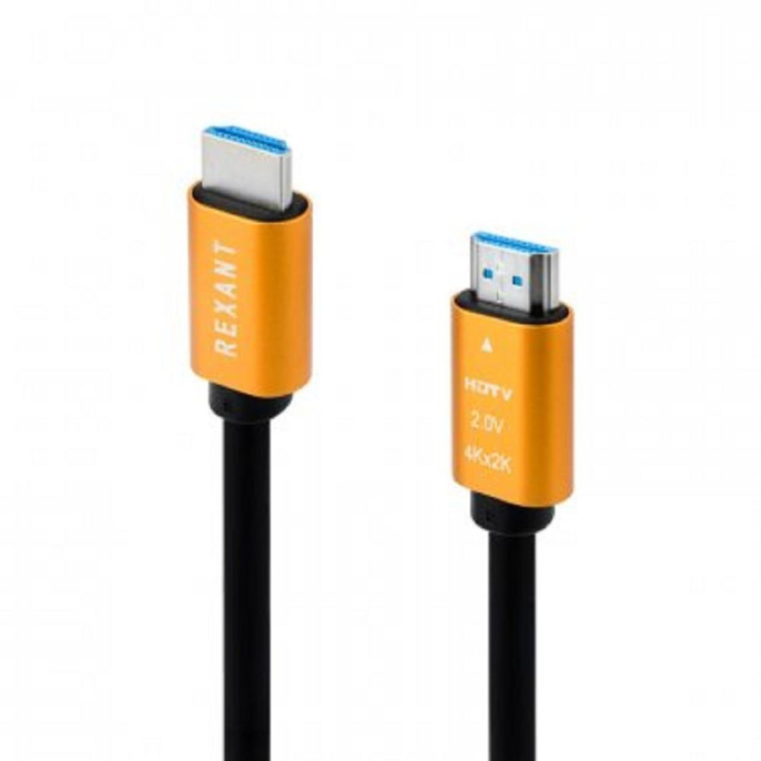 Rexant 17-6104 Кабель HDMI - HDMI 2.0, 2м, Gold цветная коробка