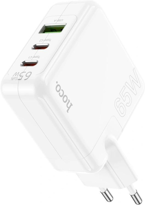 Сетевое зар./устр. Hoco C115A Header PD65W three-port 2C1A charger EU 65W 3.25A+3A+2A+1.5A PD+QC универсальное белый 98312