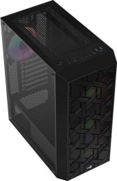 Корпус ATX Aerocool Hive-G-BK-v2, Midi-Tower, без БП, черный [accm-pv27043.11]
