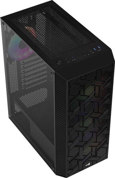 Корпус ATX Aerocool Hive-G-BK-v2, Midi-Tower, без БП, черный [accm-pv27043.11]