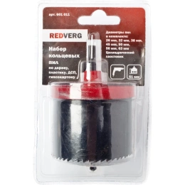 Набор кольцевых пил по дереву (7 шт; 26-63 мм) REDVERG 601011 6621386