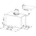 Вытяжка Franke FBFE XS A52/ Best, BOX FLUSH EVO, ширина 52 см, 1035 м3/ч, 3 скорости + интенсивный режим, электронное управление, LED освещение, цвет: нержавеющая сталь 305.0665.359