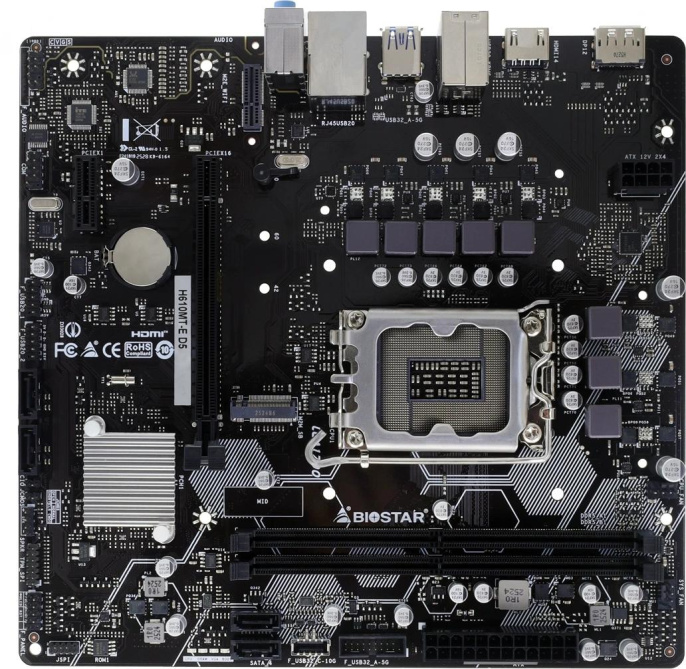 Материнская плата Biostar H610MT-E D5, Socket LGA 1700, Intel H610, mATX, Ret