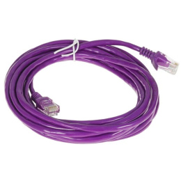 Патч-корд PREMIER PP12-5M/V литой (molded), UTP, кат.5E, 5м, 4 пары, 26AWG,  алюминий омедненный,  многожильный,  фиолетовый
