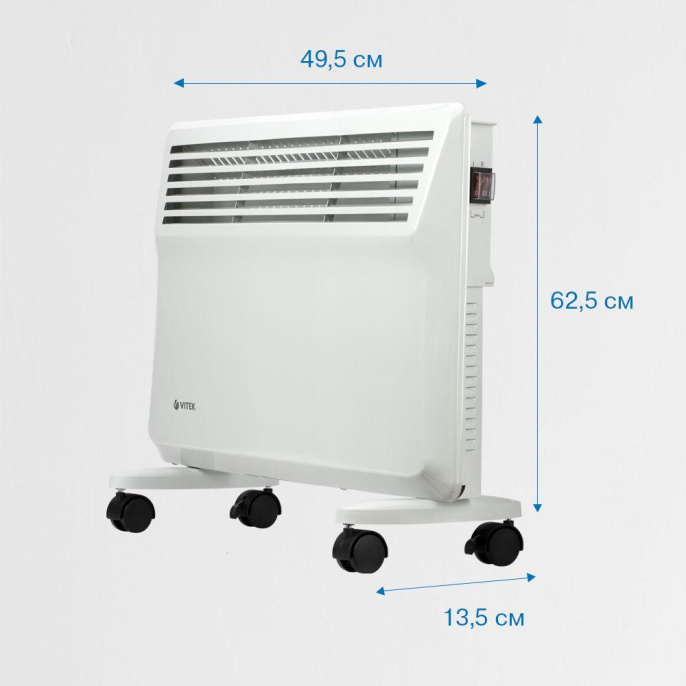 Конвектор VITEK VT-2176, 1600Вт, белый [2176-vt-01]