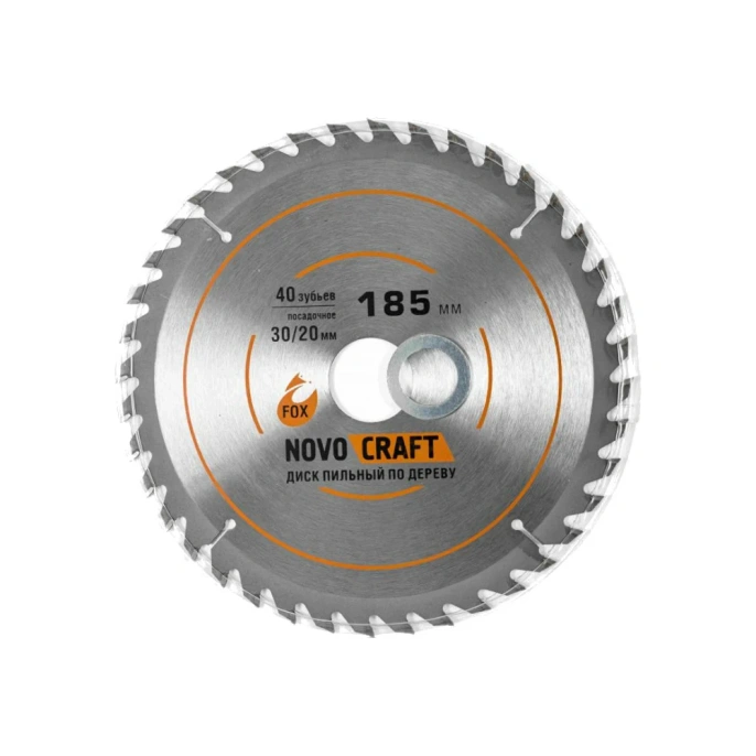 Диск пильный по дереву Fox (185x1.6x30/20 мм; 40 зубьев) NOVOCRAFT TCT185403020