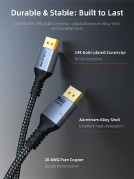 Кабель CABLETIME CD13L (CT-DP16K-AG2) 2 м, DisplayPort 2.1 16K@60Hz 8K@120Hz 4K@240Hz 80Гбит/с
