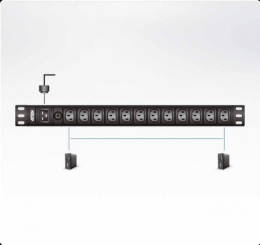 Панель рспределения питания ATEN Rack PDU, Basic, 1U, 16A, 230V, Overcurrent Protection, Output: 12 C13, Input: IEC С20 , Power cord 3,0 m PE0212G-AT-G