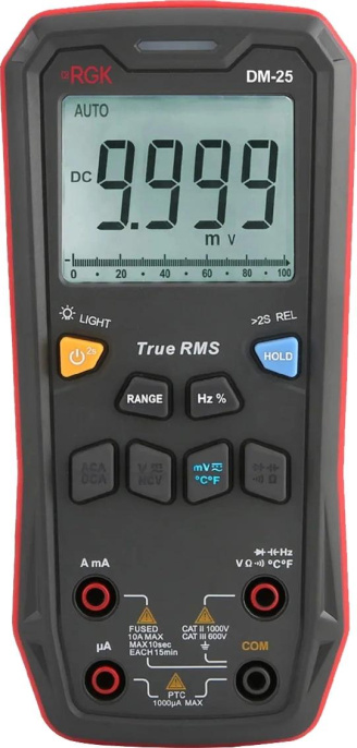 Мультиметр RGK DM-25 цифровой красный/черный 755160