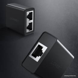 Удлинитель/разветвитель UGREEN CM210 50923 RJ 45 1 to 2 Ethernet Converter 2 шт. Цвет: черный (50923_)