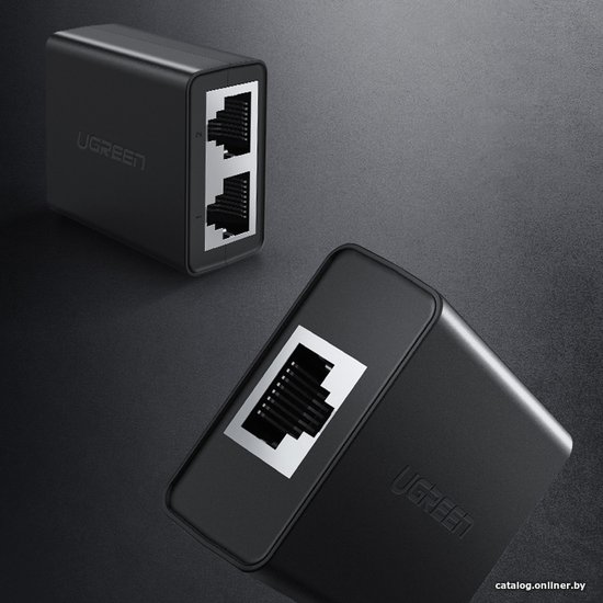 Удлинитель/разветвитель UGREEN CM210 50923 RJ 45 1 to 2 Ethernet Converter 2 шт. Цвет: черный (50923_)
