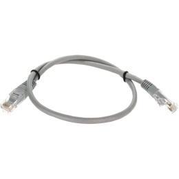 Патчкорд/ Патчкорд литой "Telecom" UTP кат.5е 0,5м серый NA102--0.5M