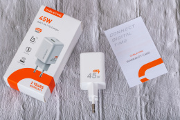 Сетевое зарядное устройство CABLETIME GA45W (CT-GAN45-PW) GaN PD3.0 45 Вт A+C, белый