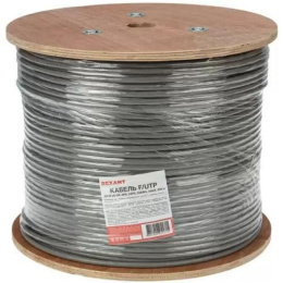Rexant 01-0167 Кабель витая пара F/UTP, CAT 6, ZH нг А -HF, 4PR, 23AWG, INDOOR, SOLID, серый, 305м