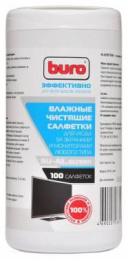 Влажные салфетки Buro BU-All_screen, 100 шт туба для экранов мониторов/плазменных/ЖК телевизоров/ноутбуков