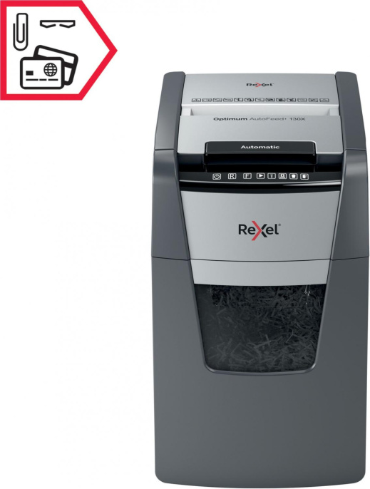 Уничтожитель бумаг Rexel Optimum AutoFeed 130X, с автоподачей, P-4, 4х28 мм, 130 лист. одновременно, 44л [2020130xeu]