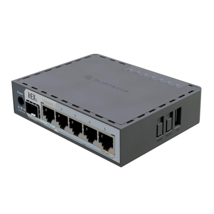 MikroTik E60iUGS Маршрутизатор HEX S 2025 , 2 ядра 950 МГц , 5х 1G RJ45, SFP, USB, раздача PoE