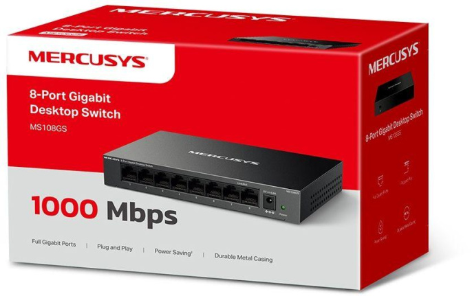 Коммутатор MERCUSYS MS108GS, неуправляемый