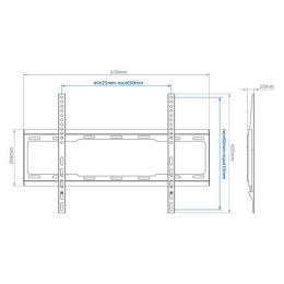 Кронштейн для телевизора Arm Media STEEL-1, 32-90", настенный, фиксированный,  черный [10201]