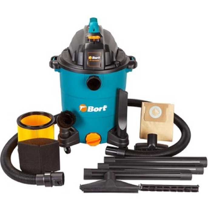 Bort Пылесос для сухой и влажной уборки BSS-1530-Premium {30 л; 1500 Вт; 23 кПа; Пылесос для влажной уборки ; 5,6 кг; набор аксессуаров 16 шт} [93723460]