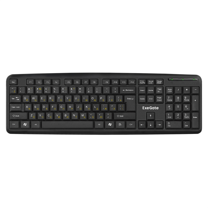 Клавиатура ExeGate Professional Standard LY-331L (USB, полноразмерная, влагозащищенная, 104кл., Enter большой, длина кабеля 2м, черная, RTL) EX263906RUS