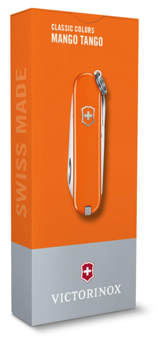 Нож перочинный Victorinox Classic SD Mango Tango (0.6223.83G) 58мм 7функц. подар.коробка