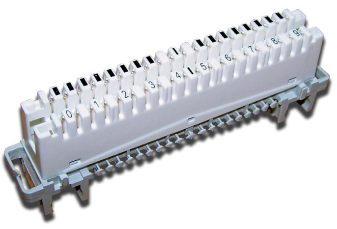 Плинт Lanmaster (TWT-LSA10P-DIS-10) 10 пар LSA-PROFIL норм.замк. размык. ABS пластик белый