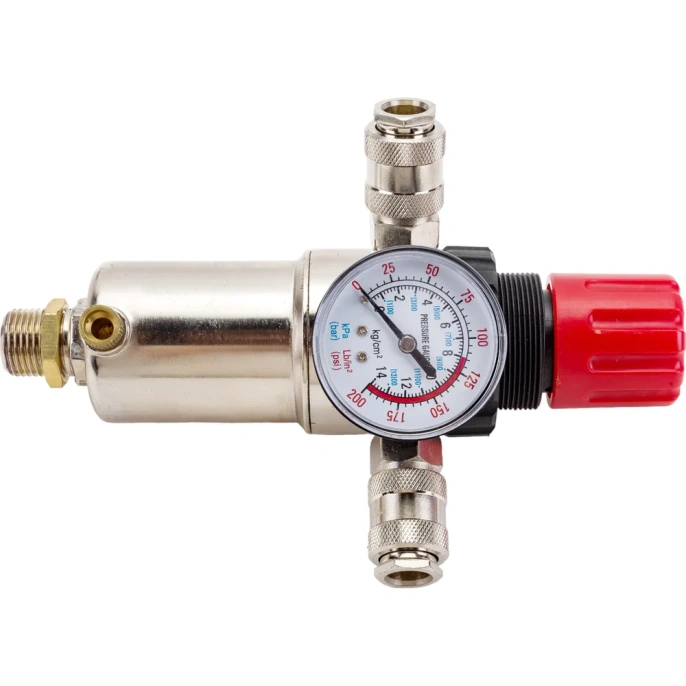 Воздушный SL4000-04C с регулятором давления и манометром вход-выход быстросъем резьба 1/2" Pegas pneumatic 4503