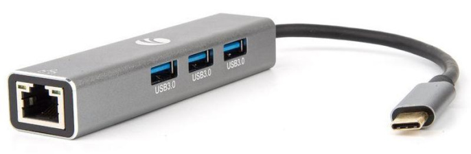 Переходник VCOM DH311A USB хаб, док-станция, Type-C m - 1 x LAN RJ-45+3xUSB 3.0 f