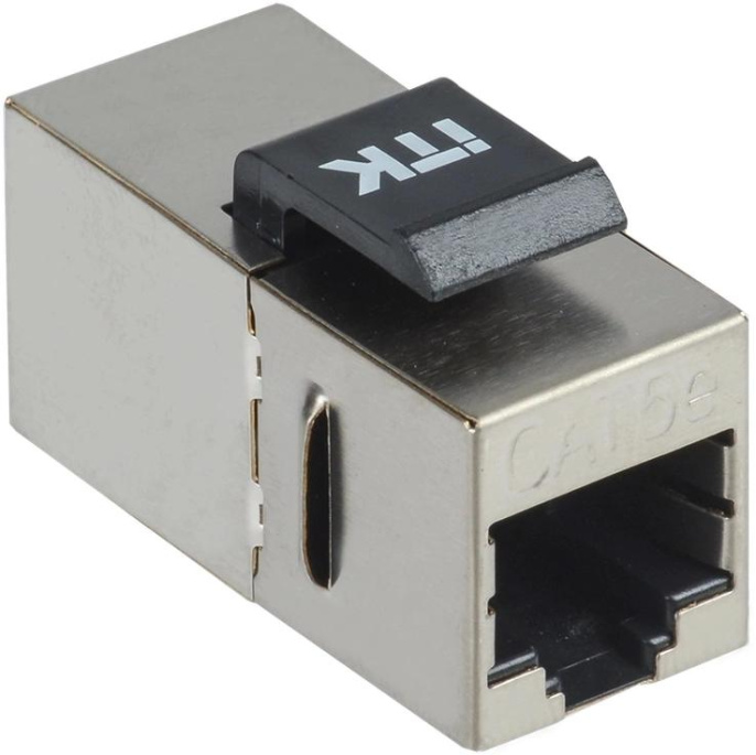 Адаптер ITK CS7-1C5EF проходной Keystone RJ45 кат.5E FTP стальной упак.:1шт