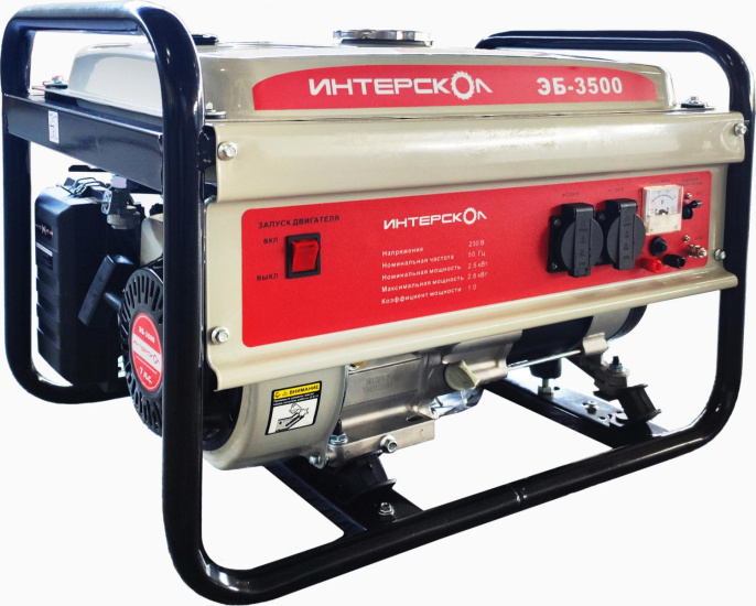 Бензиновый генератор Интерскол ЭБ-3500, 220/12 В, 2.8кВт [794.0.0.40]