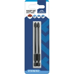 Бита IMPACT TORSION PH2, 90 мм, 2шт vertextools IP-TR-PH2-90-2