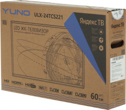 24" Телевизор YUNO ULX-24TCS221 HD, СМАРТ ТВ, YaOS, черный