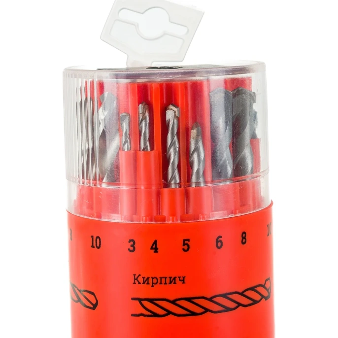 Набор сверл по металлу, кирпичу, дереву (18 шт; 3-10 мм) Gigant G-11120