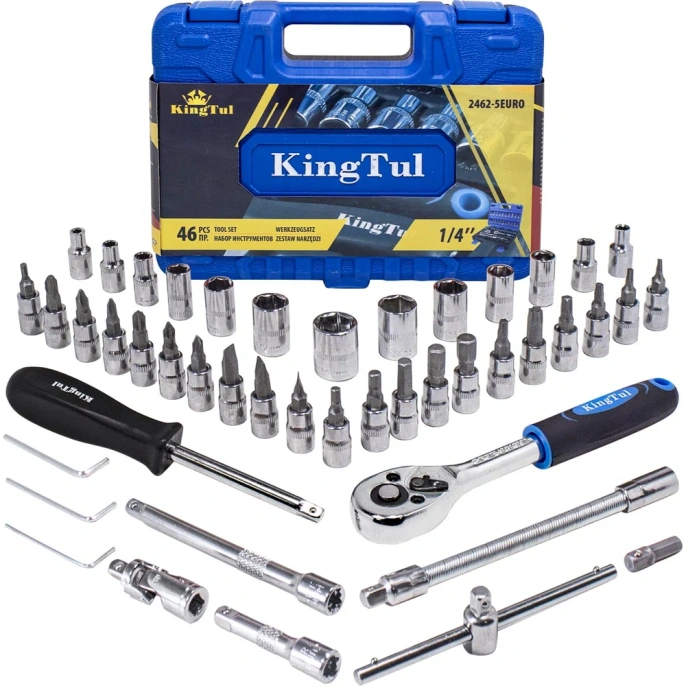 Набор инструмента KingTul 46пр., 1/4, 6-гран., 4-14мм KT-2462-5 EURO 51109
